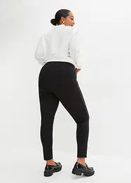 Punto-leggings med infällning i skinnimitation, bonprix