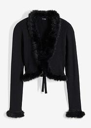 Cardigan med fuskpäls, BODYFLIRT