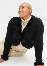 Cardigan med fuskpäls, BODYFLIRT