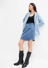 Denimkjol med omlottlook, bonprix