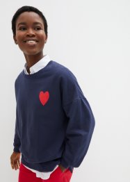 Bekväm sweatshirt med slits i sidan och ekologisk bomull, bpc bonprix collection