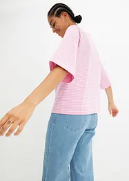 Randig höghalsad T-shirt med raglanärmar, bonprix