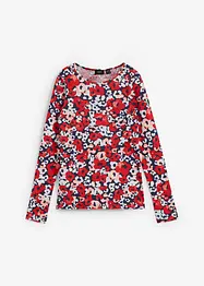 Långärmad T-shirt med blommönster, bonprix