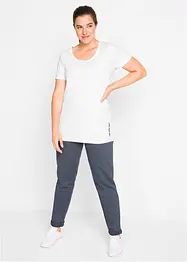 Lång topp med texttryck (2-pack), bonprix
