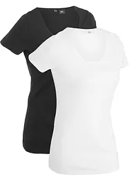 Lång topp med texttryck (2-pack), bonprix
