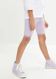 Cykelbyxa med spets för barn (2-pack), ekologisk bomull, bonprix