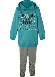 Sweatshirt och leggings av ekologisk bomull (2-pack), bonprix