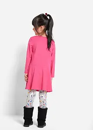 Jerseyklänning och leggings + dockklänning (3 delar), bonprix
