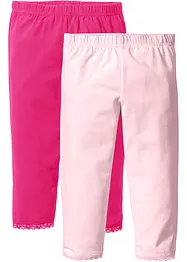Caprileggings med ekologisk bomull för barn (2-pack), bonprix