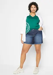 Stretchiga jeansshorts, Mid Waist, bonprix