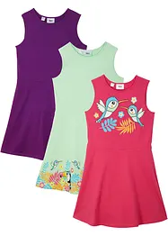 Jerseyklänning  (3-pack), ekologisk bomull, bonprix