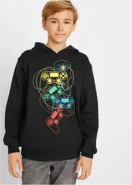 Sweatshirt med huva i ekologisk bomull för barn, bonprix