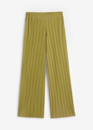 High waist-trikåbyxa i jersey med strukturerad yta, bonprix