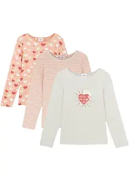 Långärmad T-shirt i ekologisk bomull (3-pack), bonprix