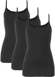 Linne med smala axelband och bomull (3-pack), bonprix