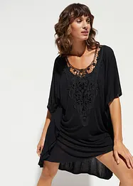 Transparent strandklänning i tunikastil, av viskos, bonprix