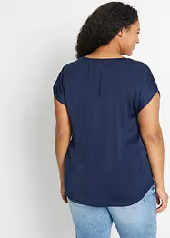 Ledig satinblus med överskurna ärmar, bonprix