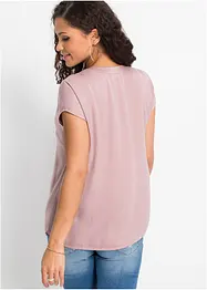 Ledig satinblus med överskurna ärmar, bonprix