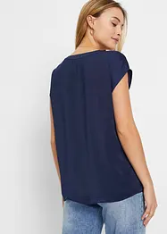 Ledig satinblus med överskurna ärmar, bonprix