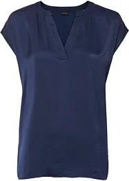 Ledig satinblus med överskurna ärmar, bonprix