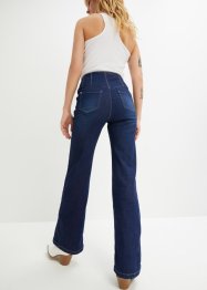 Jeans med hög midja, utsvängda ben och återvunnen polyester, RAINBOW
