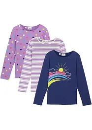 Långärmad T-shirt i ekologisk bomull (3-pack), bonprix