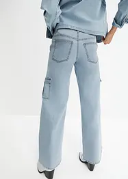 Cargo Jeans Mid Waist, Wide Leg, bonprix