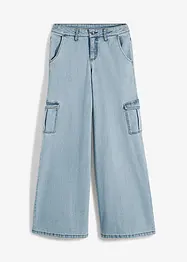 Cargo Jeans Mid Waist, Wide Leg, bonprix