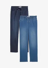 Dra på-jeans med raka ben, bonprix