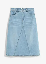 Stretchig jeanskjol, High Waist, bonprix