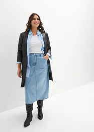 Stretchig jeanskjol, High Waist, bonprix