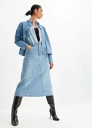 Stretchig jeanskjol, High Waist, bonprix