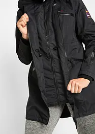 Lång vattentät funktionsjacka med huva och 2-i-1-look, bonprix