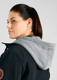 Lång vattenavvisande softshelljacka med 2-i-1-look, bonprix