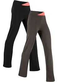 Stretchig sportbyxa med bomull (2-pack), bonprix