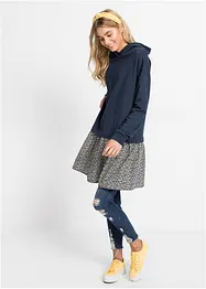 Trikåklänning med 2-i-1-look, bonprix