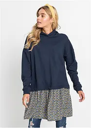 Trikåklänning med 2-i-1-look, bonprix
