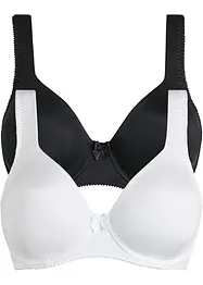T-shirtbehå med bygel och glansigt material (2-pack), bonprix