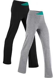 Stretchig sportbyxa med bomull (2-pack), bonprix