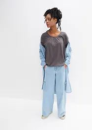 Oversizetopp i materialmix, bonprix