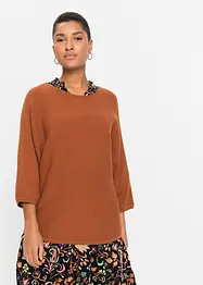 Ribbstickad oversizetröja i viskosmix, bonprix