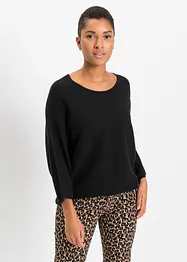 Ribbstickad oversizetröja i viskosmix, bonprix