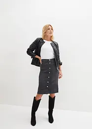 Jeanskjol med prydnadsknappar, bonprix