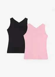Tunn sporttopp med korsade axelband (2-pack), bonprix