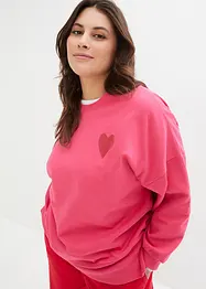 Bekväm sweatshirt med slits i sidan och ekologisk bomull, bonprix