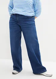 Wide Leg Jeans Mid Waist, med bekväm midja, bonprix