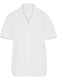 Ledig kortärmad oversizeblus i tunn linneblandning, bonprix