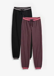 Svettisbyxa i bomullsmix med muddar (2-pack), bonprix
