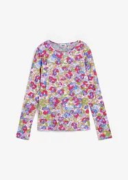 Långärmad T-shirt med blommönster, bonprix
