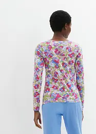 Långärmad T-shirt med blommönster, bonprix